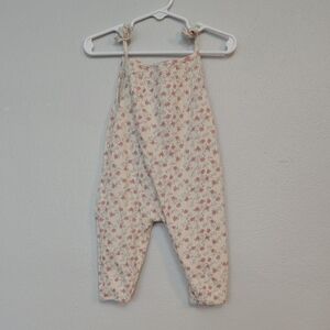 Zara Kids Floral Romper - Cream and Pink